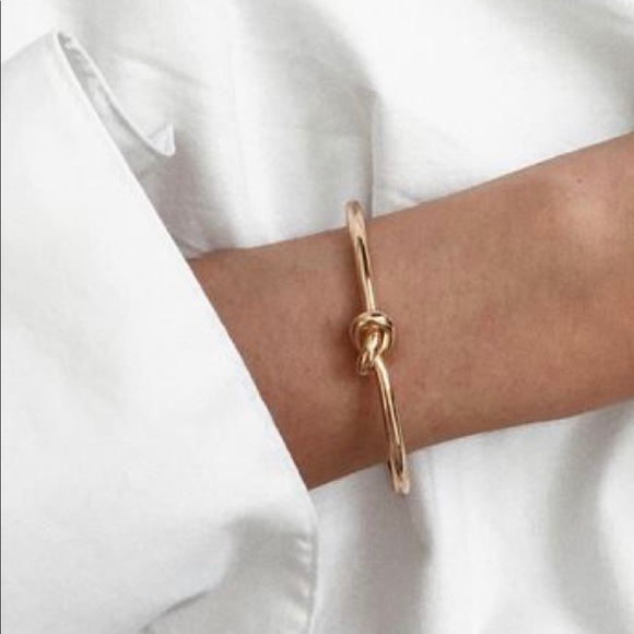 NEW | Gold Love Knot Minimalist Bangle Bracelet - Picture 4 of 7